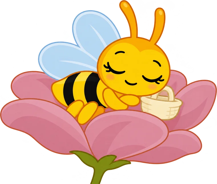 La abejita dormida en una flor