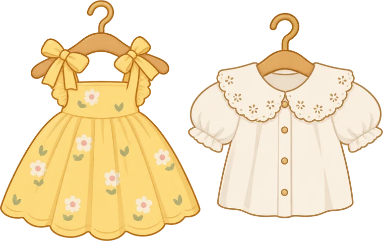 Un vestido amarillo y una blusa blanca